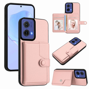 Ударозащитный чехол EU Version Button Card Bag RFID Anti-theft для Motorola Moto G85 - розовый