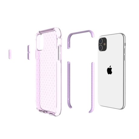 Противоударный чехол Grid Pattern для iPhone 11 - фиолетовый