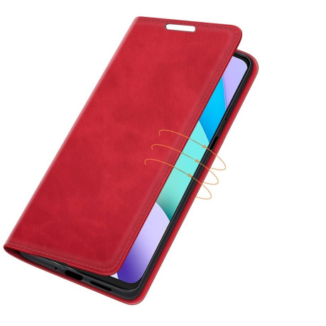 Чехол-книжка Retro Skin Feel Business Magnetic на Xiaomi Redmi 10 - красный