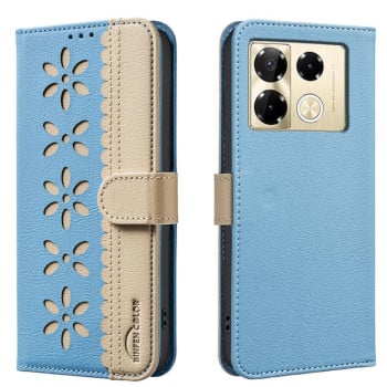 Противоударный чехол Shield Frame Holder MagSafe для Infinix Note 40 Pro / 40 Pro+ - голубой