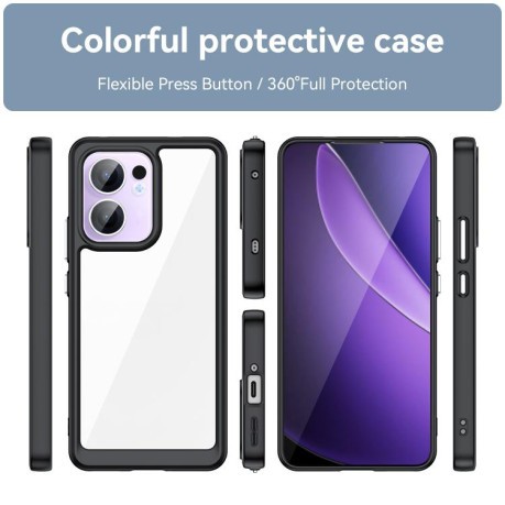 Противоударный чохол Colorful Acrylic Series для OPPO Reno13 F - черный