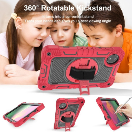 Чохол-книжка Acrylic 360 Degree Rotation Holder Leather для Redmi Pad SE 8.7 2024 - Red + Black