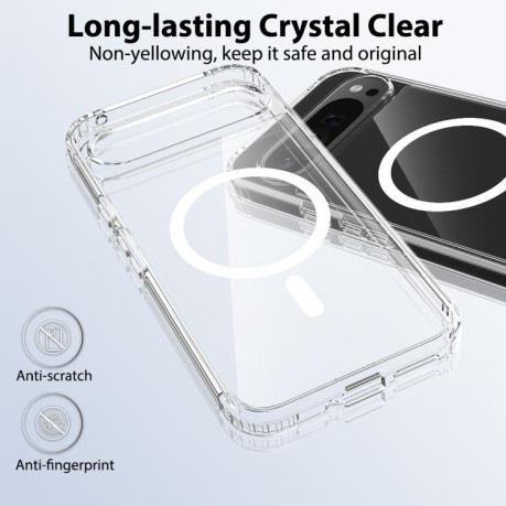 Протиударний чохол Skin Feel TPU + PC MagSafe Magnetic для Google Pixel 9 Pro XL - прозорий