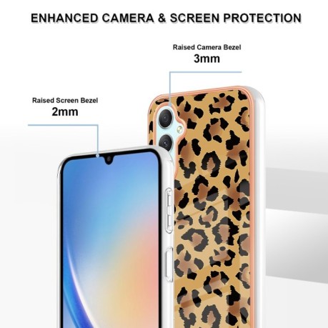 Протиударний чохол Electroplating IMD для Samsung Galaxy A24 4G - леопард