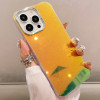 Противоударный чехол Mirror Glitter IMD для iPhone 15 Pro - желтый