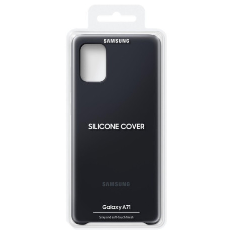Оригинальный чехол  Samsung Silicone Cover  для Samsung Galaxy A71 black (EF-PA715TBEGRU)