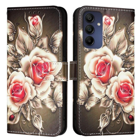 Чехол-книжка Colored Drawing Pattern Plain Weave Leather для Samsung Galaxy A16 5G - розовый