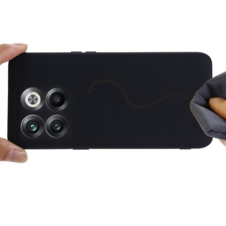 Силиконовый чехол Solid Color Liquid Silicone на OnePlus 10T 5G / ACE Pro - черный