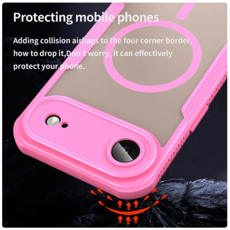 Противоударный чехол Armor Glaze MagSafe Magnetic для iPhone Air - розовый