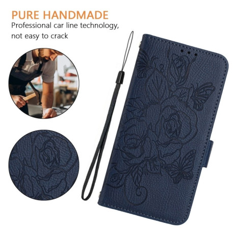 Чохол-книжка Embossed Rose RFID Anti-theft Leather для Realme Note 50 4G / C51 4G / C53 4G - синій