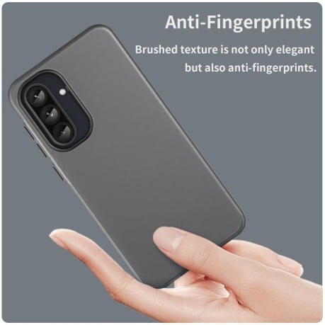 Противоударный чехол Frosted Translucent TPU Hybrid PC для Samsung Galaxy A56 5G - черный