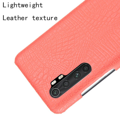 Ударопрочный чехол Crocodile Texture на Xiaomi Mi Note 10 Lite - красный