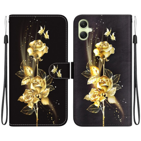 Чехол-книжка Colored Drawing Series на Samsung Galaxy A05 - Gold Butterfly Rose