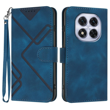 Чехол-книжка Line Pattern Skin Feel Leather для Xiaomi  Redmi Note 14 Pro 5G/Poco X7 - синий