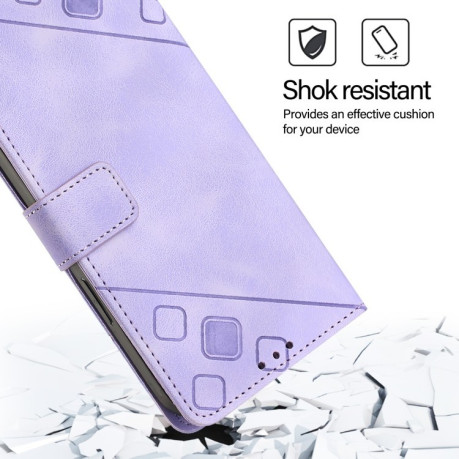 Чехол-книжка Skin-feel Embossed для Realme GT 7 Pro 5G - фиолетовый