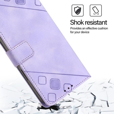 Чехол-книжка Skin-feel Embossed для Realme Narzo 50 5G / Realme V23 - фиолетовый