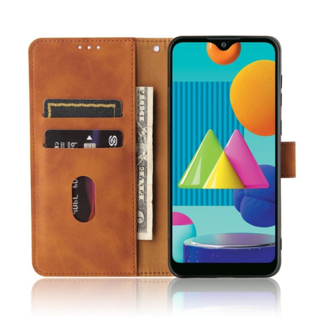 Чехол-книжка Solid Color Skin Feel на Samsung Galaxy A02 / M02 - коричневый