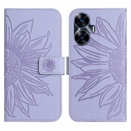 Чохол-книжка Skin Feel Sun Flower для Realme C55 - фіолетовий