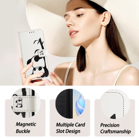 Чохол-книжка Colored Drawing Pattern для iPhone 16e - Panda