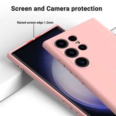 Силиконовый чехол Solid Color Liquid Silicone на Samsung Galaxy S24 Ultra 5G - розовый