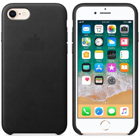Кожаный чехол Leather Case Black для iPhone 8/7
