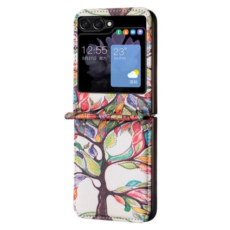 Чехол-книжка Colored Drawing Pattern для Samsung Galaxy Flip 5 - Tree Life