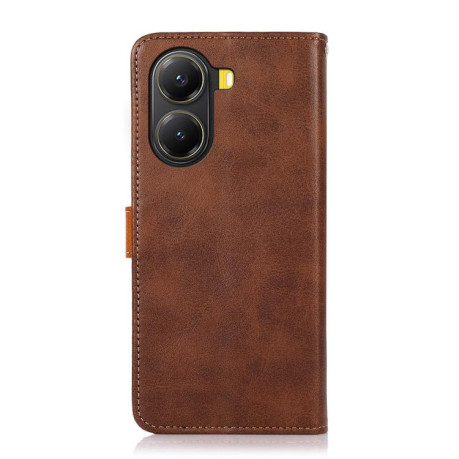 Чехол-книжка KHAZNEH Cowhide Texture на Xiaomi Poco X7 Pro - коричневый