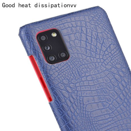 Ударопрочный чехол Crocodile Texture на Samsung Galaxy A31 - синий