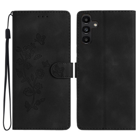 Чехол-книжка Flower Butterfly Embossing для Samsung Galaxy A05s - черный