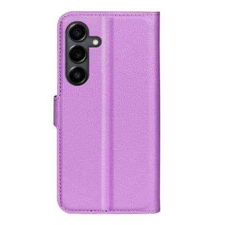 Чохол-книжка з фактурою Litchi та магнітним хлястиком на Samsung Galaxy S25 FE 5G - фіолетовий