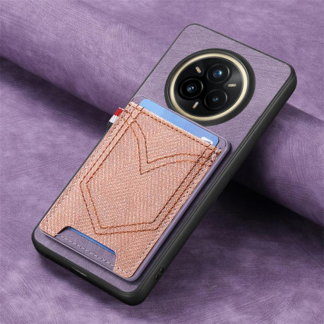 Чехол Denim Texture Leather Skin на Realme 14 Pro+ - фиолетовый