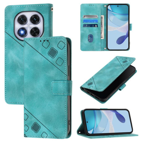 Чохол-книжка Skin-feel Embossed для Xiaomi Redmi Note 14 Pro 5G/Poco X7 - зелений
