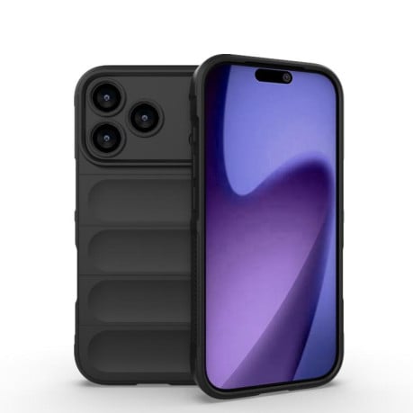 Силіконовий чохол Magic Flannel на iPhone 17 Pro - чорний