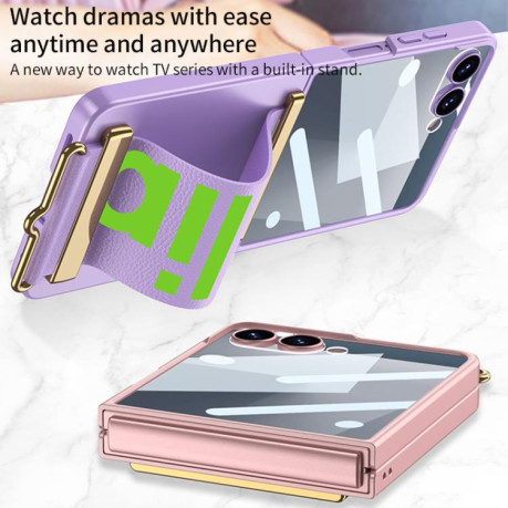 Противоударный чехол GKK Wristband для Samsung Galaxy Flip 7 5G - розовый