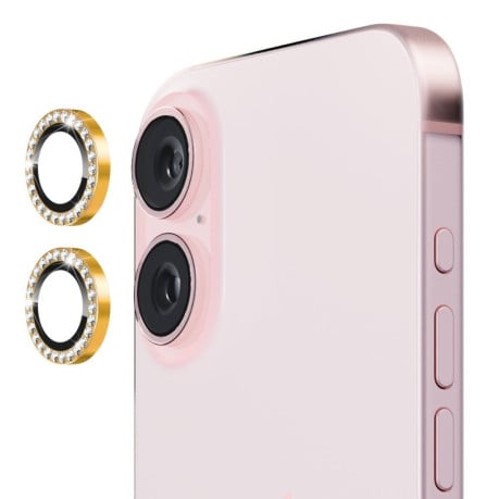 Защитное стекло на камеру ENKAY AR Anti-reflection Camera Lens для iPhone 16 / 16 Plus - золотое