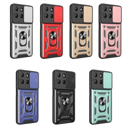 Чохол із шторкою на камери Sliding Camshield та кишенькою для карток на Motorola Moto G15 4G - чорний