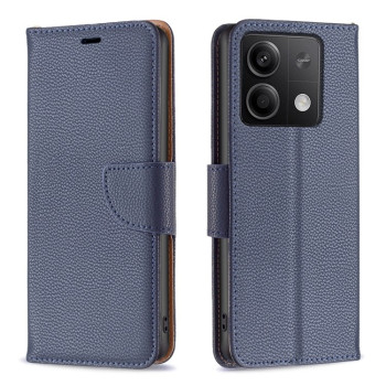 Чехол-книжка Litchi Texture Pure Color на Xiaomi Redmi Note 13 4G Global - синий