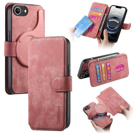 Чехол-книжка CaseNeo MagSafe RFID Anti-theft Retro Leather для iPhone 16e - розовый