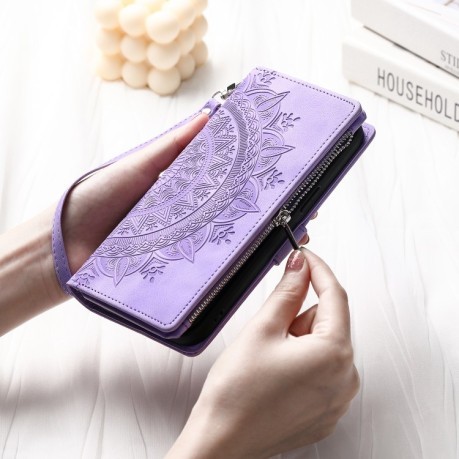 Чехол-книжка Multi-Card Totem Zipper Leather для Samsung Galaxy A36 - фиолетовый