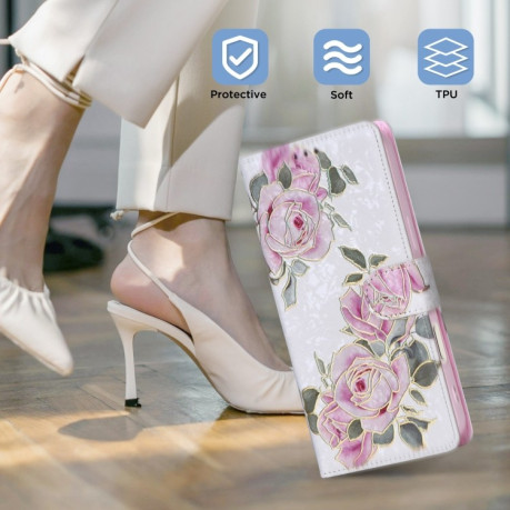 Чохол-книжка Bronzing Painting RFID для iPhone 16 Pro Max - Flower