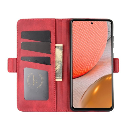 Чехол-книжка Dual-side Magnetic Buckle для Samsung Galaxy A72 - красный