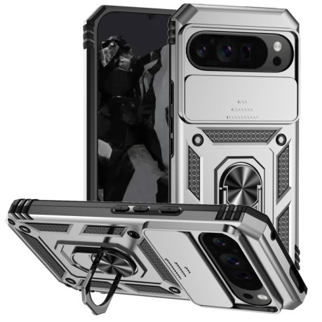 Протиударний чохол Sliding Camshield для Google Pixel 9 Pro - сріблястий
