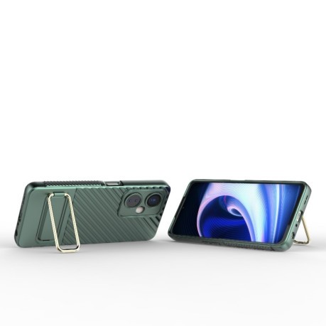 Противоударный чехол Wavy Textured для OnePlus Nord CE 3 Lite - зеленый