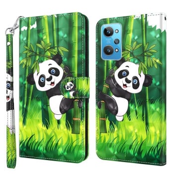 Чохол-книжка 3D Painting для Realme GT2 / GT Neo2 / GT Neo 3T - Panda Climbing Bamboo