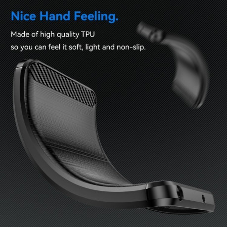 Противоударный чехол Brushed Texture Carbon Fiber на Samsung Galaxy A25 5G - черный
