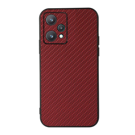 Противоударный чехол Carbon Fiber Skin для Realme 9 Pro - красный