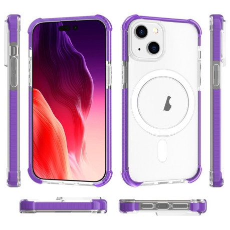Противоударный чехол Acrylic Magsafe для iPhone 15  - фиолетовый
