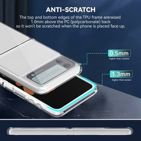 Противоударный чехол Simple Clear Crystal для Samsung Galaxy Z Flip3 5G - прозрачный