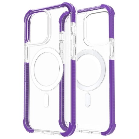Противоударный чехол Acrylic Magsafe для iPhone 15 Pro - фиолетовый