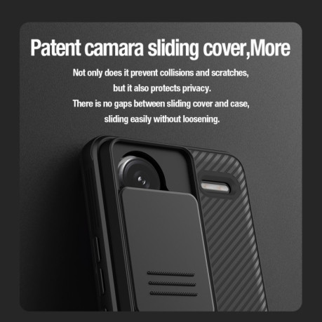 Ударозахисний чохол NILLKIN CamShield Pro на Xiaomi Redmi Note 13 Pro+ - чорний